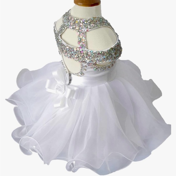 Jennifer Wu Baby Girl Pageant Dress with matching hairbow - Picture 4 of 6